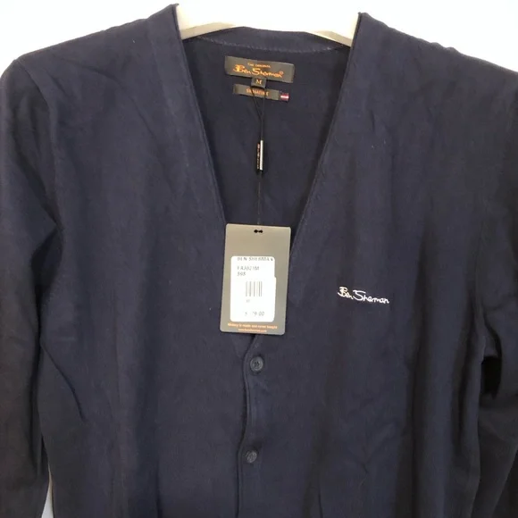 NWT Ben Sherman Men’s Long Sleeve Button down Cardigan - Picture 2 of 3